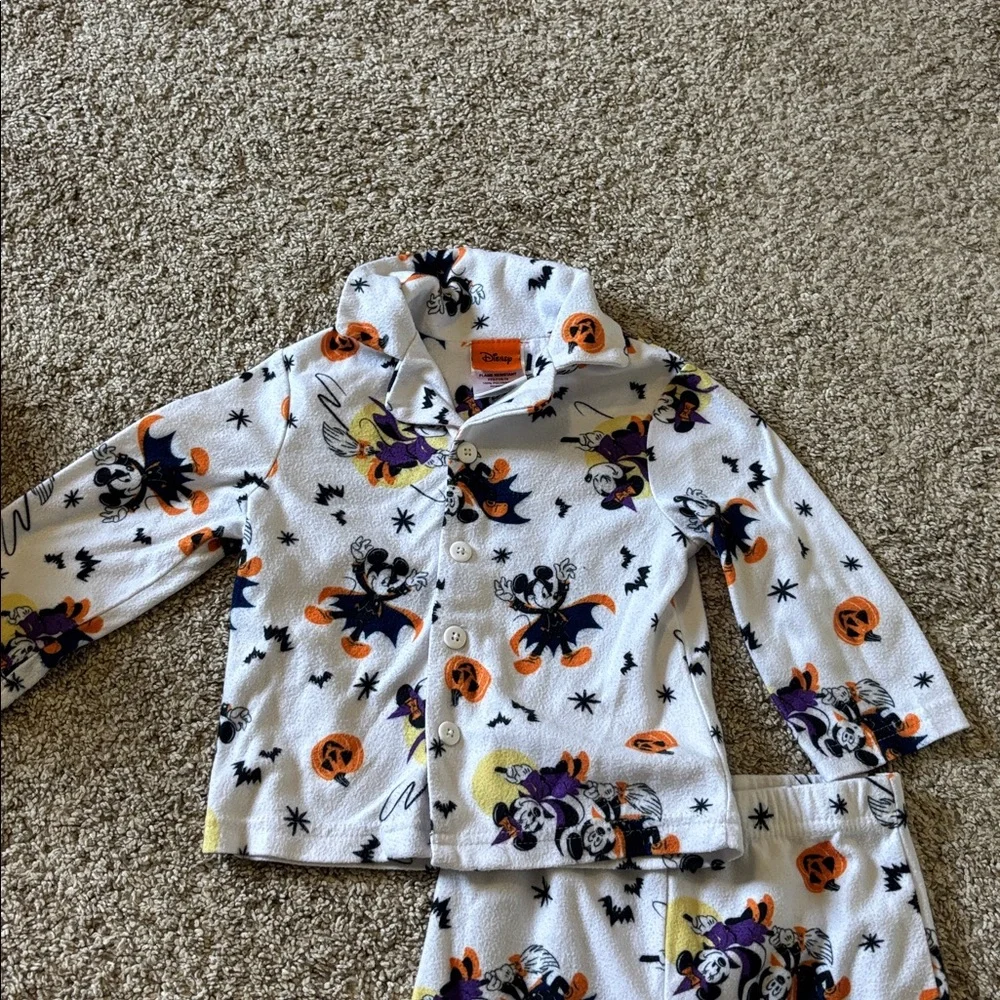Disney Halloween Kids Pajama Set - White, Black, Orange, Purple